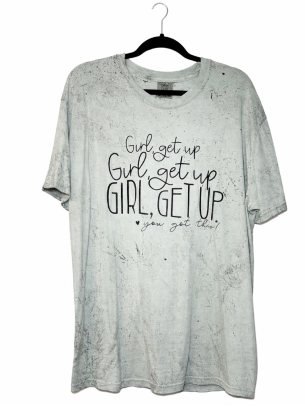 Comfort Colors Women’s Mint Green Girl Get Up Short Sleeve Graphic Tee Size XL